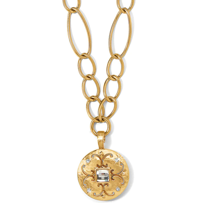 Saturn Reversible Necklace-Brushed Gold